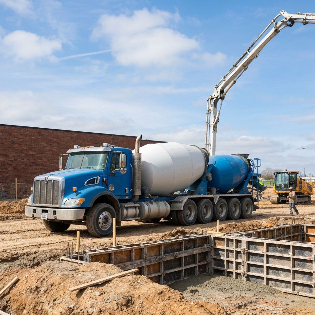 Camión mixer de Transportes FICA en obra