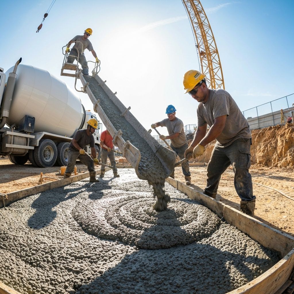 Despacho de hormigón en obras